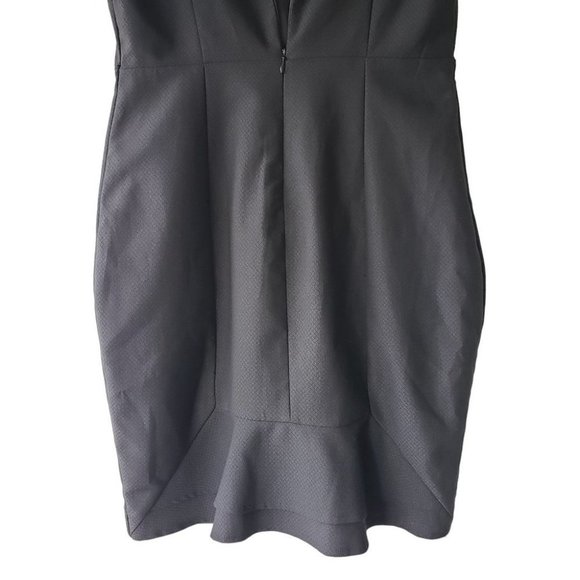 Portmans short sleeve black textured sheath dress with fluted ruffle ski… - Picture 5 of 12